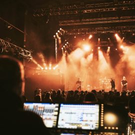 Sound engineer in a live concert